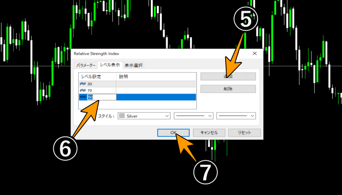 rsiの設定②