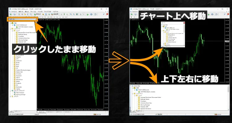 情報ウインドウの移動