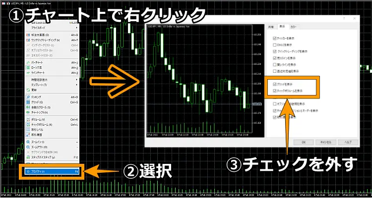 チャート画面の基本設定